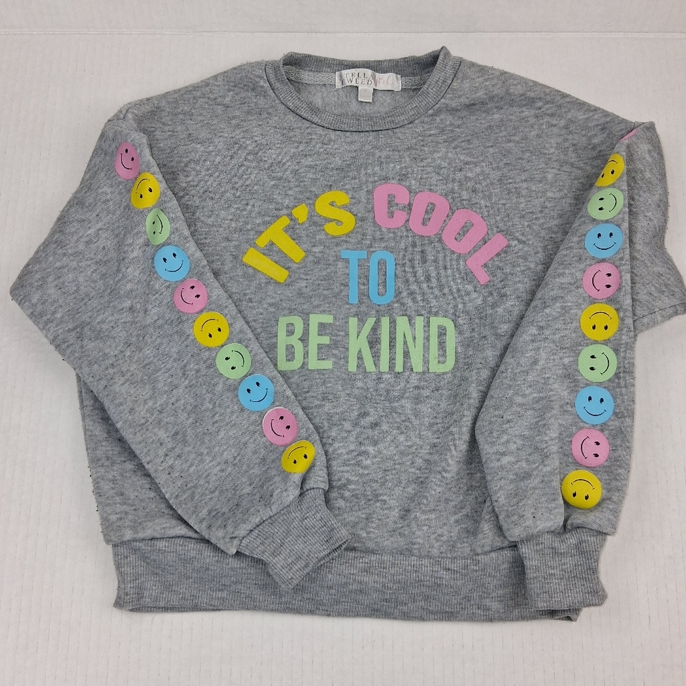 Stella Tweed Girl's Gray Crewneck Graphic Sweatshirt